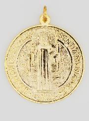 Grande Médaille de Saint Benoit Doré - 9.7cm