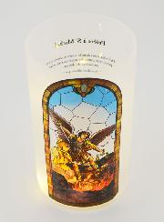 Photophore LED - Saint Michel & Prière