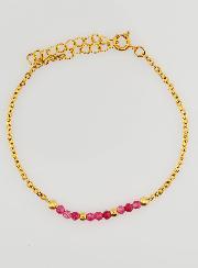 Bracelet Inox & Calcedoine Rose