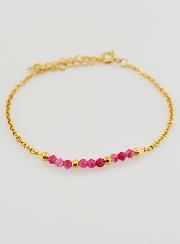 Bracelet Inox & Calcedoine Rose