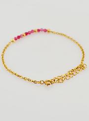 Bracelet Inox & Calcedoine Rose