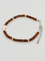 Bracelet Croix et Pierres Marron