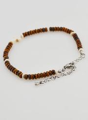 Bracelet Croix et Pierres Marron