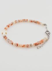 Bracelet Croix et Pierres Granit Rose