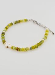 Bracelet Croix et Pierres Vertes