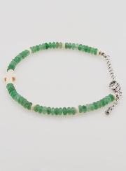 Bracelet Croix et Pierres en Verre Vert