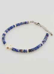 Bracelet Croix et Pierres Bleues