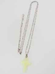Collier Religieux Chaîne Inox & Croix Phosphorescente