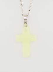 Collier Religieux Chaîne Inox & Croix Phosphorescente