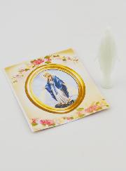 Statue Vierge Miraculeuse Fluo Avec Carte - 8cm