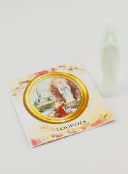 Statue Vierge de Lourdes Fluo Avec Carte - 8cm