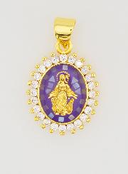 Médaille Vierge Miraculeuse Violet - 17mm