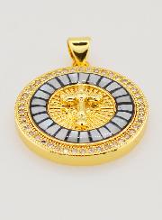 Médaille Croix & Émail Noir - 22mm