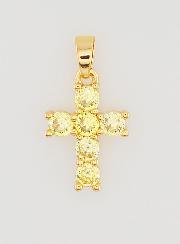 Pendentif Croix Oxydes de Zirconium - Ambre