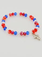 Bracelet Avec Croix - Bleu Blanc Rouge