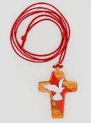Pendendif Croix Bois Esprit Saint & Cordon