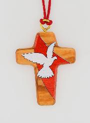 Pendendif Croix Bois Esprit Saint & Cordon
