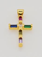 Pendentif Croix Multicolore - 23mm