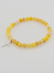 Bracelet Religieux Croix & Agate - Jaune