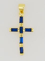 Pendentif Croix Bleu - 23mm