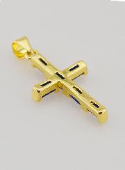 Pendentif Croix Bleu - 23mm