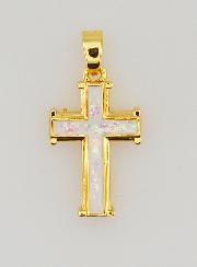 Pendentif Croix Blanc - 17mm