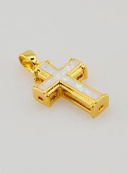 Pendentif Croix Blanc - 17mm