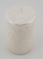 Bougie de Décoration Pailletée - Blanc Perlé