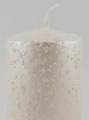 Bougie de Décoration Pailletée - Blanc Perlé