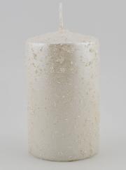 Bougie de Noël à Paillettes - Blanc Perlé