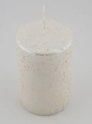Bougie de Noël à Paillettes - Blanc Perlé