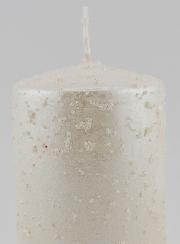 Bougie de Noël à Paillettes - Blanc Perlé