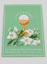 Carte de Communion - Calice au Lys