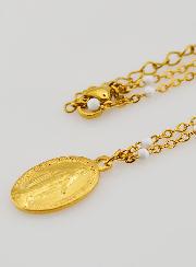 Collier Religieux Perlé & Médaille Miraculeuse - Blanc
