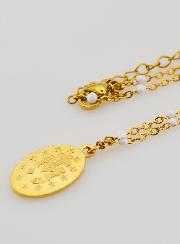 Collier Religieux Perlé & Médaille Miraculeuse - Blanc