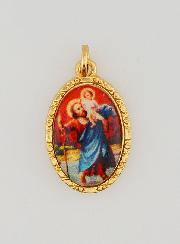 Médaille Bord Torsadé 25mm - Saint Christophe