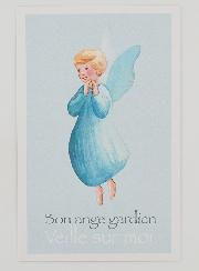 Carte de Baptême - Ange Bleu