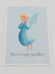 Carte de Baptême - Ange Bleu