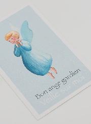 Carte de Baptême - Ange Bleu