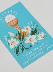 Carte de Communion - Calice au Lys Bleu