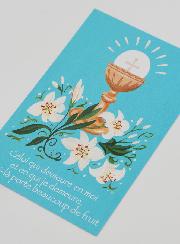 Carte de Communion - Calice au Lys Bleu