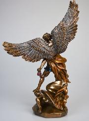 Statue Religieuse de Saint Michel Archange en Bronze - 37 cm