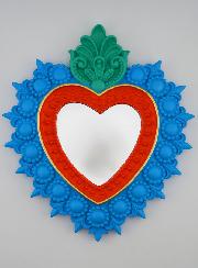 Ex Voto Miroir Mural Coloré - 24cm