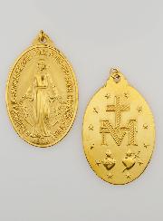 Médaille Miraculeuse en Inox Doré - 28mm