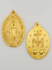 Médaille Miraculeuse en Inox Doré - 33mm