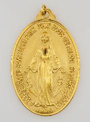 Médaille Miraculeuse en Inox Doré - 40mm