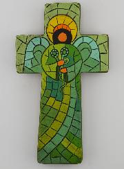 Croix en Céramique Ange Médecin - 15cm