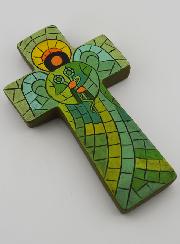 Croix en Céramique Ange Médecin - 15cm