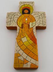 Croix en Céramique Ange Veilleur - 15cm