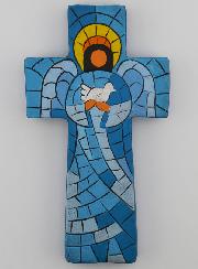 Croix en Céramique Ange de Paix - 15cm